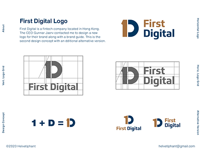 First Digital - Logo Design 1d logo brand design brand designer branding branding design crypto currency crypto exchange fintech hong kong icon logo logo concept logo design logodesign logotype typography