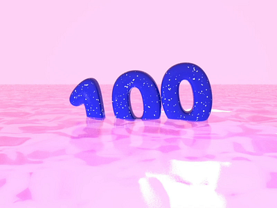 100 FOLLOWERS ✨ 3d 3d animation 3d art 3d artist art artistic direction c4d c4dart c4dfordesigners clean colors colors palette concept followers motion design motiongraphics pink render typography water