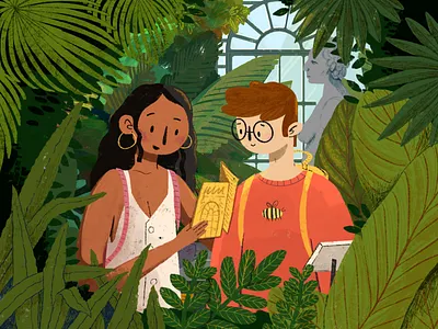 Botanical garden advertising botanical character design editorial floral garden greenhouse illustration illustrator