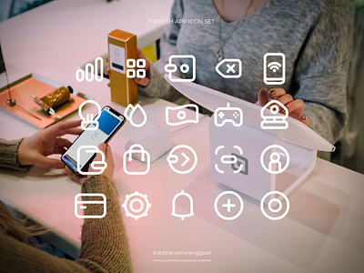 Fintech App Icon Set Design finance finance app financial fintech icon icon design