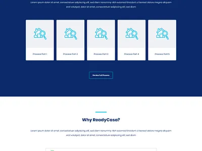 ReadyCasa Website Design abstract arrow brand identity casa home house logo logo design modern ready real estate renovation trowel ui uiux web web design website website design work