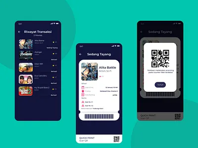 Ticket Movie Apps animation design illustration logo mobile mobile ui ui ux