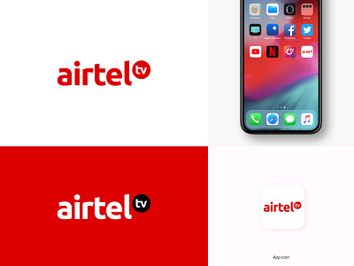 Airtel TV logo rebrand airtel app app icon brand identity branding branding design corporate identity icon identity designer logo logo design logo designer logodesign rebranding tv app typography