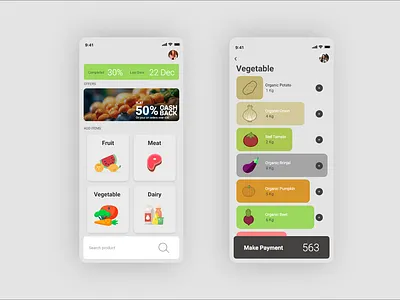 Grocery app UI app branding design designs food food desivery icon minimal ui ux