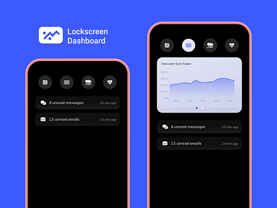 Lockscreen Dashboard app dark mode dashboad design flat icon lockscreen logo mobile mockup ui ux widget