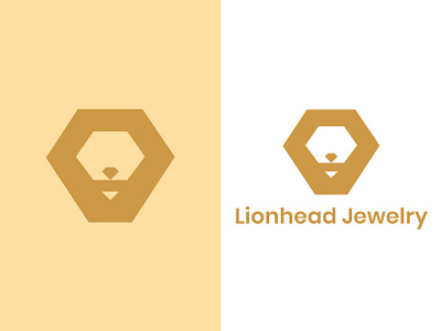 Lionhead Jewelry Logo brand branding brown diamond diamond logo elegant gestalt indonesia inspiration jewelry lion lion head logo logo design shape student work surabaya