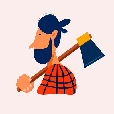 lumberjack adobe illustrator flat illustration vector