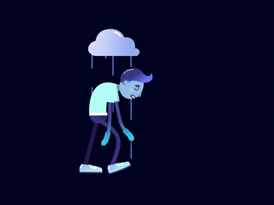 Depression 2d animation animation flat illustraion motion vector