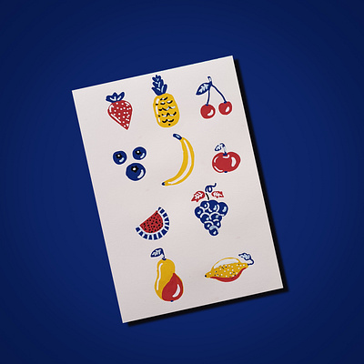 FRUITS ILLUSTRATION apple art artwork banana cherry design designer flat fruit illustration fruits graphic design illustration illustrator penmarkers photoshop posca sketchbook strawberry vibrant watermelon