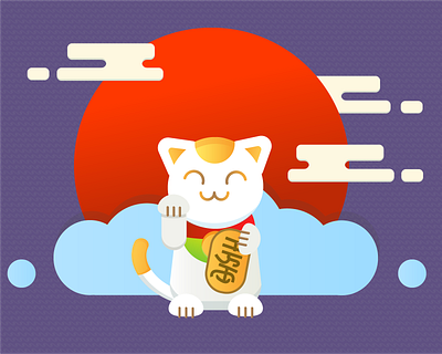 Maneki Neko Illustration 招き猫 design digital art graphic design illustraion illustration illustrator vector