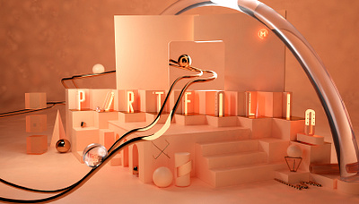 Portfolio cover 3d graphicdesign peach portfolio portfolio website