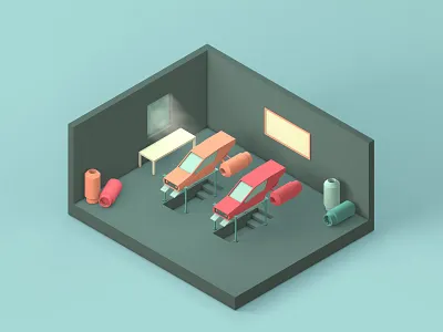 Garage 3d 3d illustration 3d modeling blender c4d isometric low poly lowpoly3d lowpolyart maxonc4d