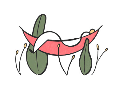 Hanging out chilling digital illustration minimal plants summer