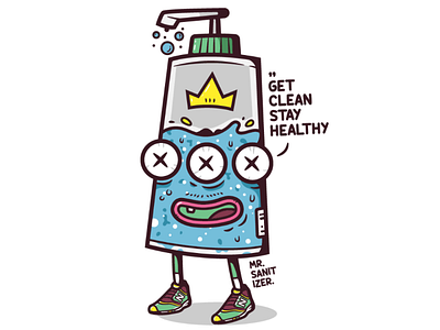 Mr. Sanitizer cartoon clean coronavirus covid19 design games graphic illustration sanitizer vector