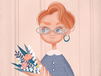 The strict teacher art art illustration artwork character design children book illustration color palette flowers flowers illustration illustraion ipadproart palette procreate teacher