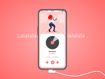 Exploration - Lalala Music Playlist app design flat fun illustration minimal music playlist typography ui vector