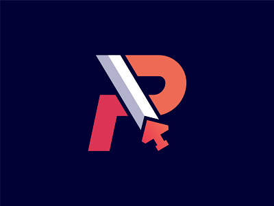 R + Sword art design flat icon illustration logo logodesign r r letter r logo sword sword logo vector