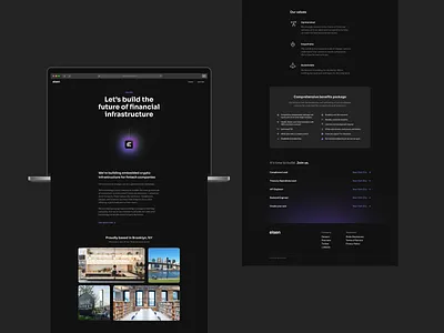 Careers page crypto fintech glow job jobs layout team web