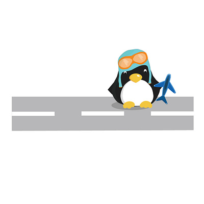 Pinguin illustration logo typography ui ux