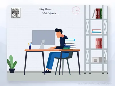 Work From Home... branding design freelance designer freelancer illustration illustrator vector web workfromhome