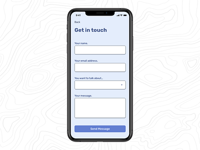 Daily UI 28 - Contact Us Form 100daysofui app app design app ui contact contact form contact us dailyui design ios mobile mobile app mobile app design mobile design mobile ui productdesign ui