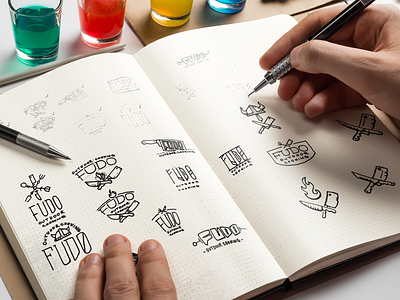 Initial logo sketches vol.1 branding butcher knife cooking design process doodles food iceland initial sketchs knife logo logo doodles logo sketches outdoor sketches sketching viking work process