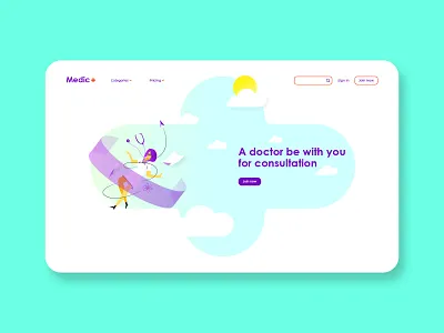 Medical Consultation Platform app consultation design disease doctor flat graphic health hospital illustration interface landing page medical medicine platform ui ux web