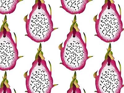 Dragon Fruit Pattern digital illustration dragon fruit pattern food food and drink food illustration food pattern foodie fruit fruit illustration pattern design pitaya plant plant illustration procreate surface design