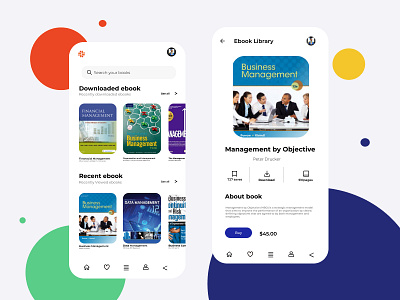 Ebook app design ui web