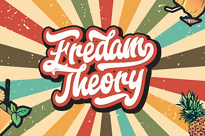 Fredam Theory - Retro Script Font 80s bold calligraphy classic cursive groovy handdrawn handlettering hipster lettering retro script sporty typeface vintage