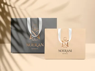 Noerani Bags beauty logo brand design brand identity branding butterfly logo logo design packaging packaging mockup shopping bag