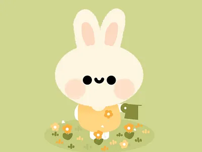 Bunny acnh animal animal crossing animals bunny cute design garden graphic happy illustration kid minimal pastel rabbit