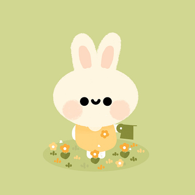Bunny acnh animal animal crossing animals bunny cute design garden graphic happy illustration kid minimal pastel rabbit
