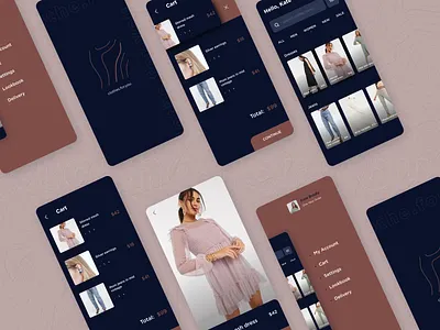 Shopping app app app dashboard clothes ecommerce menu pages shopping app ui design