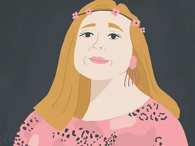 Carole Baskin Portrait baskin carol carole cartoon face navy netflix pink portrait procreate psd tiger tiger king tigers woman