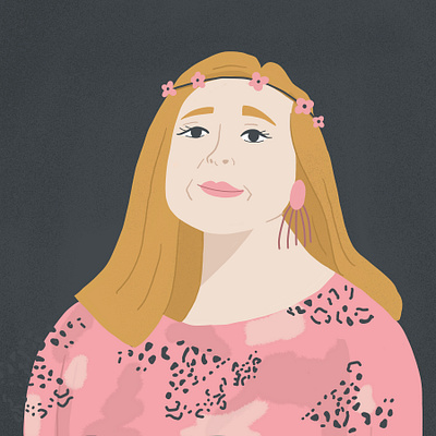 Carole Baskin Portrait baskin carol carole cartoon face navy netflix pink portrait procreate psd tiger tiger king tigers woman