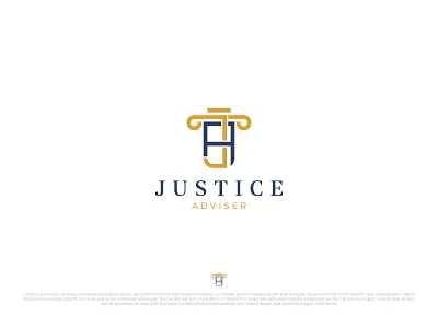 Minimal Logo Design "Justice Adviser" branding design flat law firm lawyer logo logo design minimalist typography vector