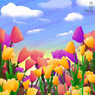 Tulips artist branding design digitalart flowers flowers illustration flowershop grainy illustration illustrator landscape landscape design landscape illustration procreate tulips