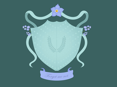 Myosotis crest || Weekly Warm-up crest dribbbleweeklywarmup flowers illustration illustrator