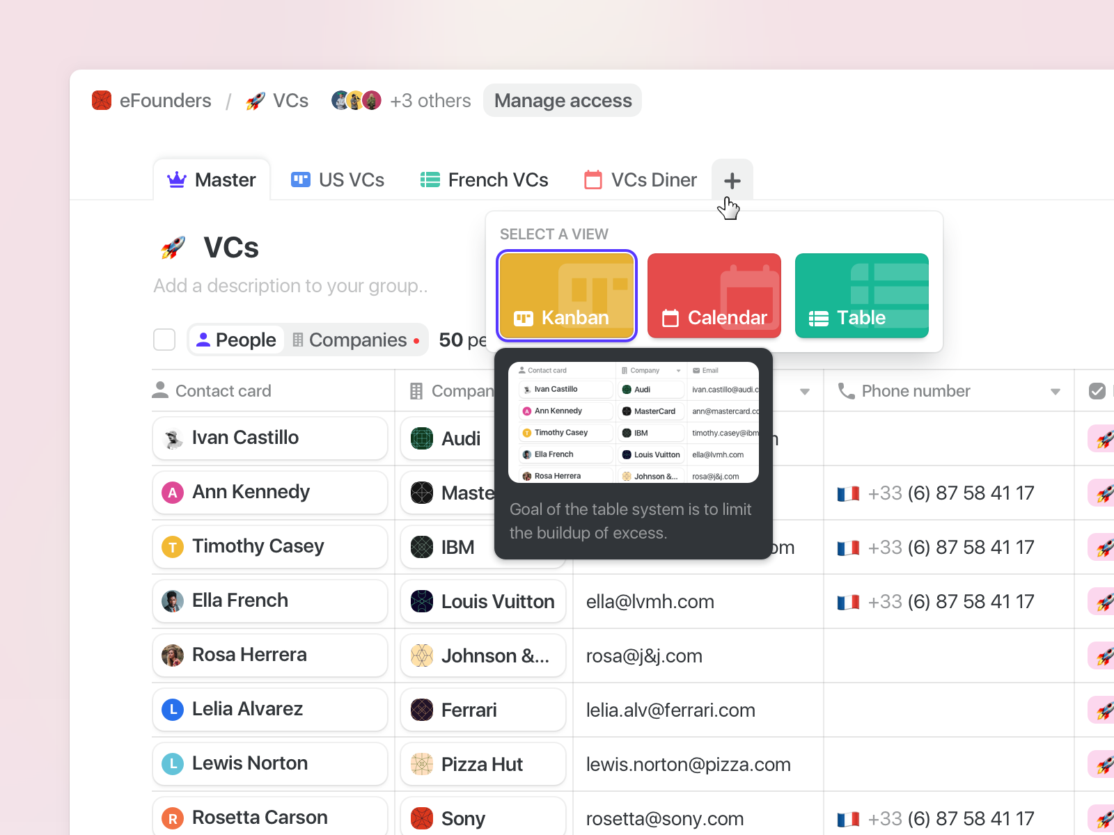 Example of Folk — Table View
