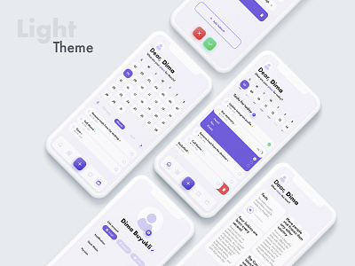 ToDo Concept App calendar concept design iphone light theme mobile app design mockup note photoshop product prototype purple task todo app ui ui ux