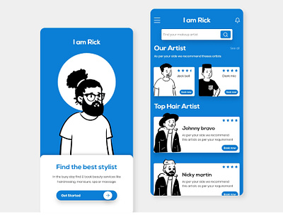 I am Rick Mobile App Concept concept design illustration logo minimal mobile app design mobile ui ui uidesign ux web