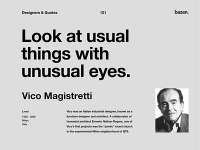 Quote - Vico Magistretti design quotes inspiration inspirational quote motivation motivational monday motivational quotes product design product designer quote quote design quoteoftheday ui ui design ux