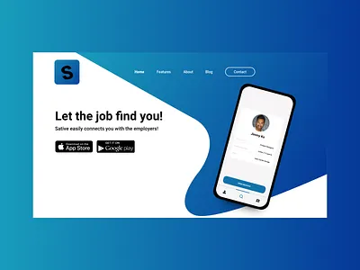 Sative - Let the Job find you! adobe xd aesthetic app clean design flat interaction ui userinterface ux webdesign