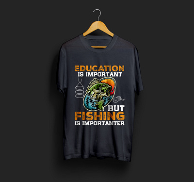 EDUCATION IS IMPORTANT BUT FISHING IS IMPORTNTER brand design complex t shirt fisherman fishing fishing t shirt graphic design tshirt design tshirts