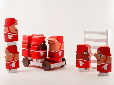 TOTLE children design childrens illustration concept firefighters illustration product retro toy design toys wood