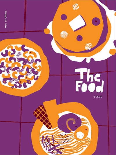 Out Of Office zine cover art design designer food food and drink food illustration illustration illustrator vector zine