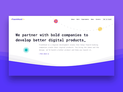 Frankhood | Homepage brand design branding coloful development illustration ui uidesign ux visual visual identity visualdesign web design webdesign