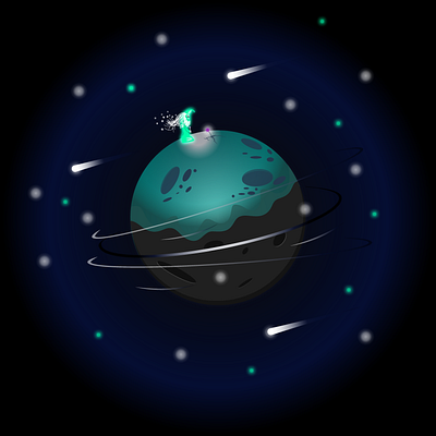 Once upon a planet illustration vector