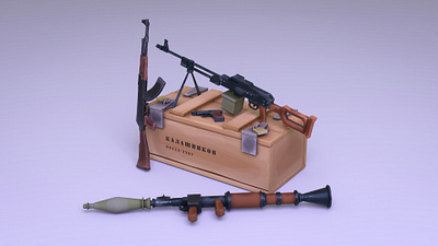 Russian Arms 3d 3d model 3dart ak47 environment gameart gameready guns handpainted illustration lowpoly maya modeling russia russian substancepainter weapons